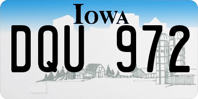 IA license plate DQU972