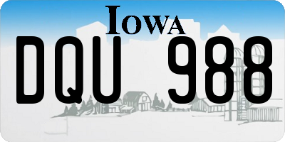IA license plate DQU988