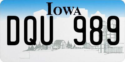 IA license plate DQU989
