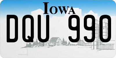 IA license plate DQU990