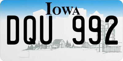 IA license plate DQU992