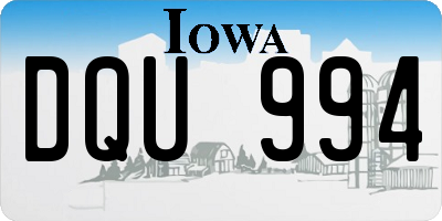 IA license plate DQU994