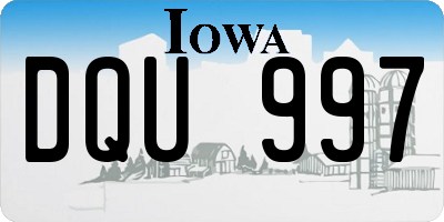 IA license plate DQU997