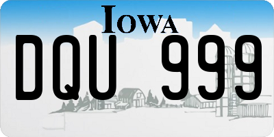 IA license plate DQU999