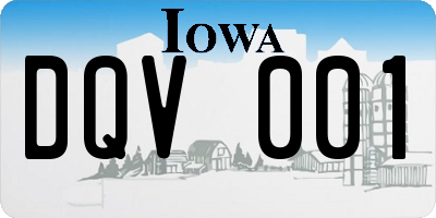 IA license plate DQV001