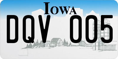 IA license plate DQV005