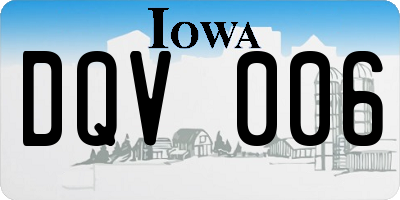 IA license plate DQV006