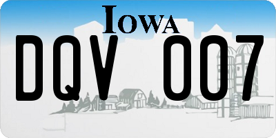 IA license plate DQV007