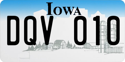 IA license plate DQV010