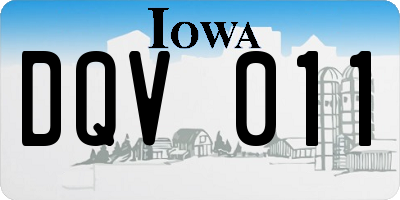 IA license plate DQV011