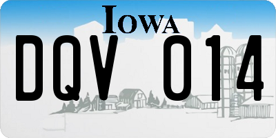 IA license plate DQV014