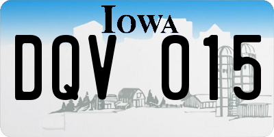 IA license plate DQV015