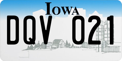 IA license plate DQV021