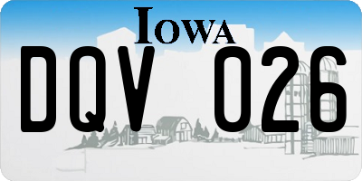 IA license plate DQV026