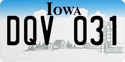 IA license plate DQV031