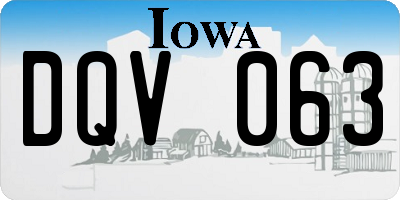 IA license plate DQV063