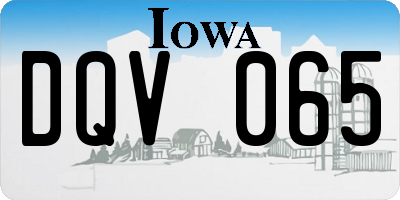 IA license plate DQV065