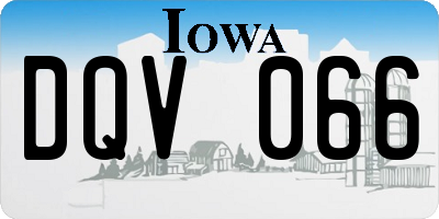 IA license plate DQV066