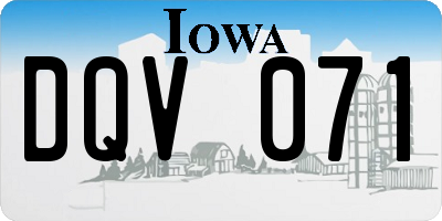 IA license plate DQV071