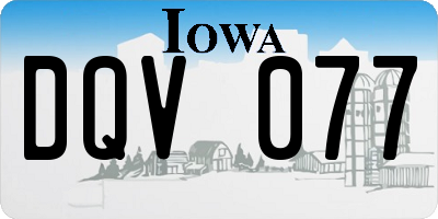 IA license plate DQV077