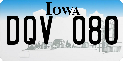 IA license plate DQV080