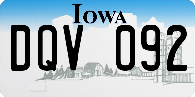IA license plate DQV092