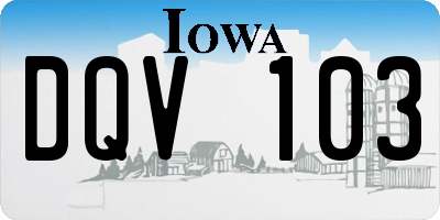 IA license plate DQV103