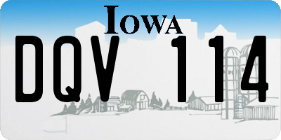 IA license plate DQV114