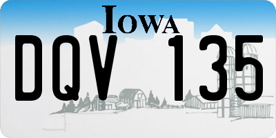 IA license plate DQV135