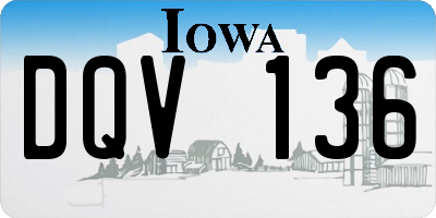 IA license plate DQV136
