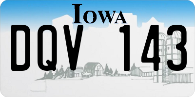 IA license plate DQV143