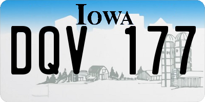 IA license plate DQV177