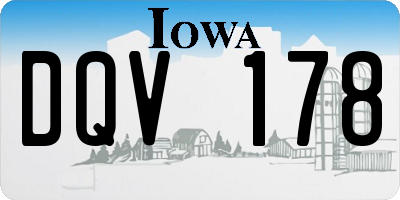 IA license plate DQV178