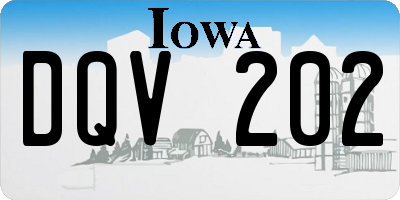 IA license plate DQV202