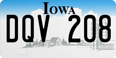 IA license plate DQV208