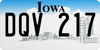IA license plate DQV217