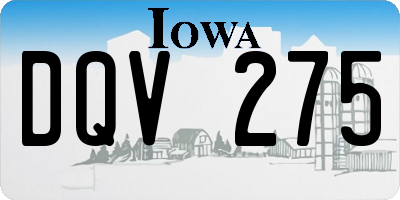 IA license plate DQV275
