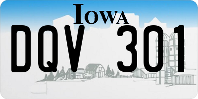 IA license plate DQV301
