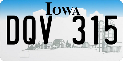 IA license plate DQV315