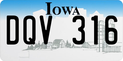 IA license plate DQV316
