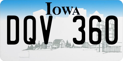 IA license plate DQV360