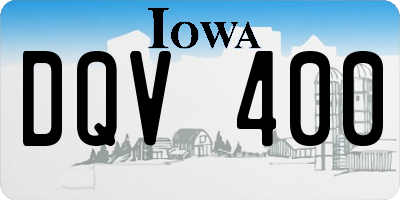 IA license plate DQV400