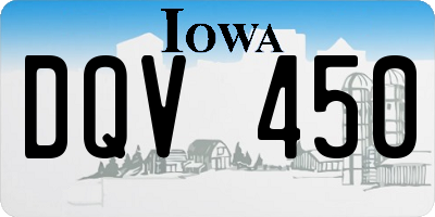 IA license plate DQV450