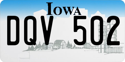 IA license plate DQV502