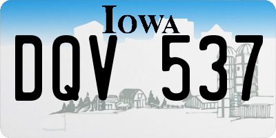 IA license plate DQV537