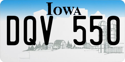 IA license plate DQV550