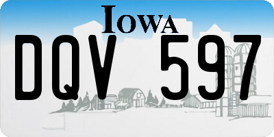 IA license plate DQV597
