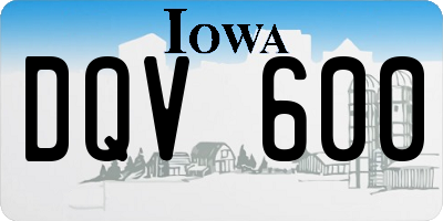 IA license plate DQV600