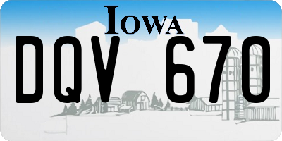 IA license plate DQV670