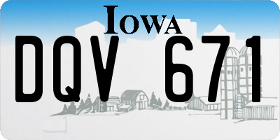 IA license plate DQV671